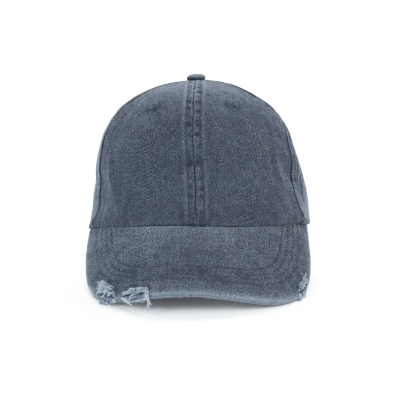 Gescheurde verwassen pet in Washed Navy