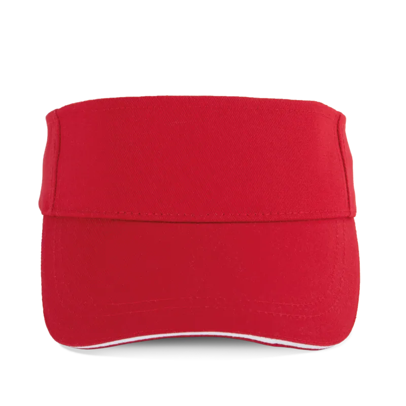 Sportieve katoenen zonneklep in Classic Red / White