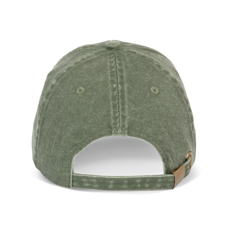 Pet in vintage-stijl in Washed Olive Drab, achterkant