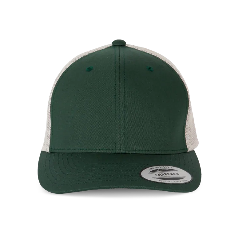 Flexfit Truckerpet retromodel - 6 panelen in Forest Green / Light Grey