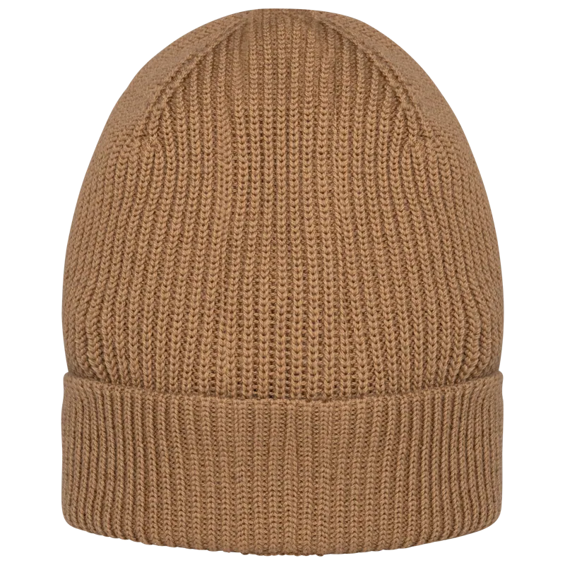 Ecologische uniseks muts van merinoswol in Dark camel