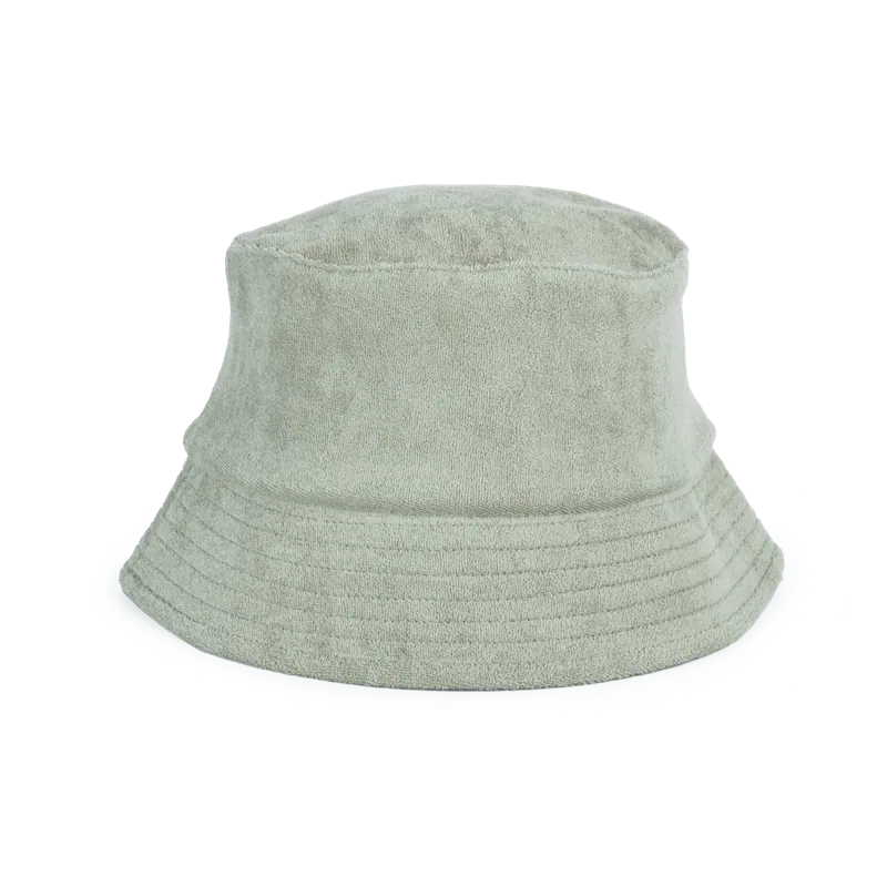 Ecologische uniseks bucket hat in badstof in Almond Green