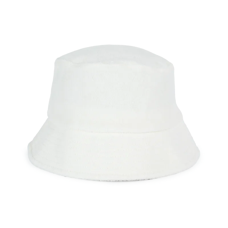 Ecologische uniseks bucket hat in badstof in Ivory