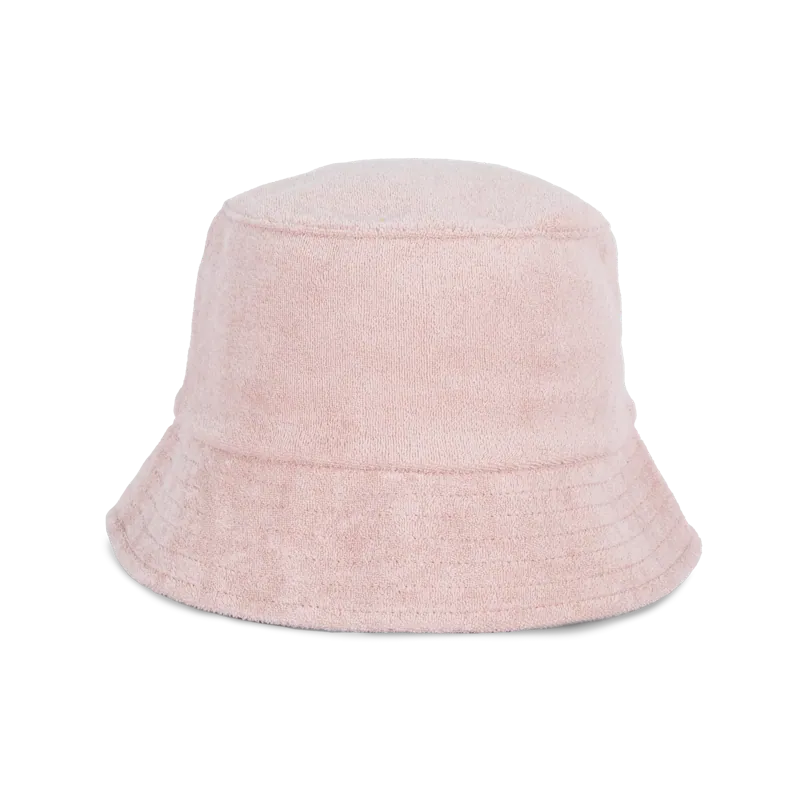 Ecologische uniseks bucket hat in badstof in Petal Rose