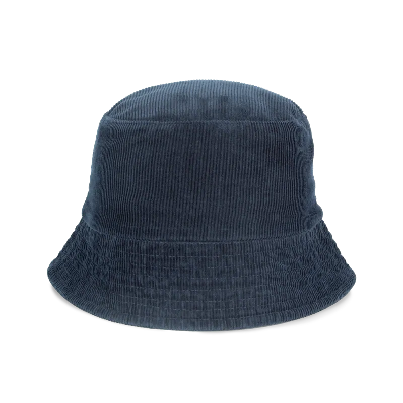 Ecologische uniseks ribfluwelen hoed in Navy Blue