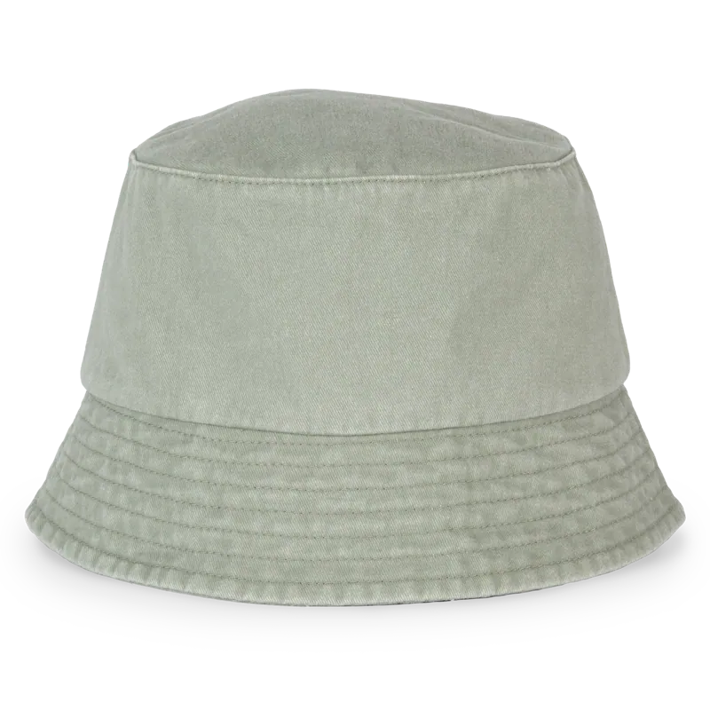 Ecologische verwassen uniseks bob in Washed Almond Green