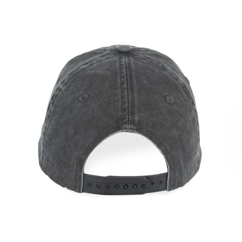 Ecologische uniseks pet met verwassen look in Washed black, achterkant