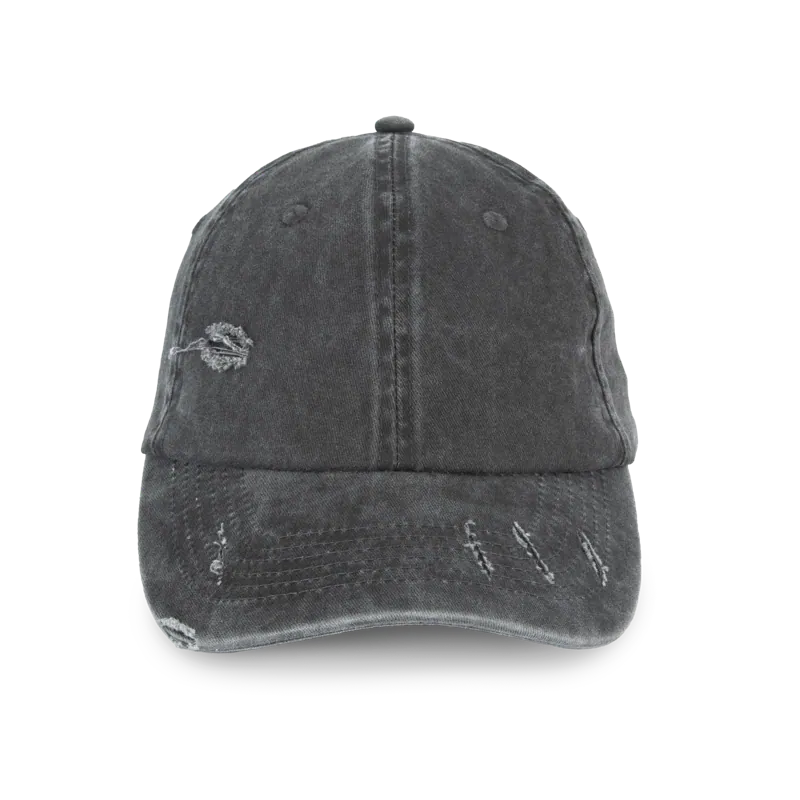 Ecologische uniseks pet met verwassen look in Washed black
