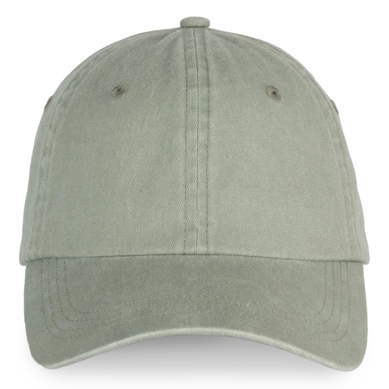 Ecologische verwassen pet uniseks in Washed Almond Green