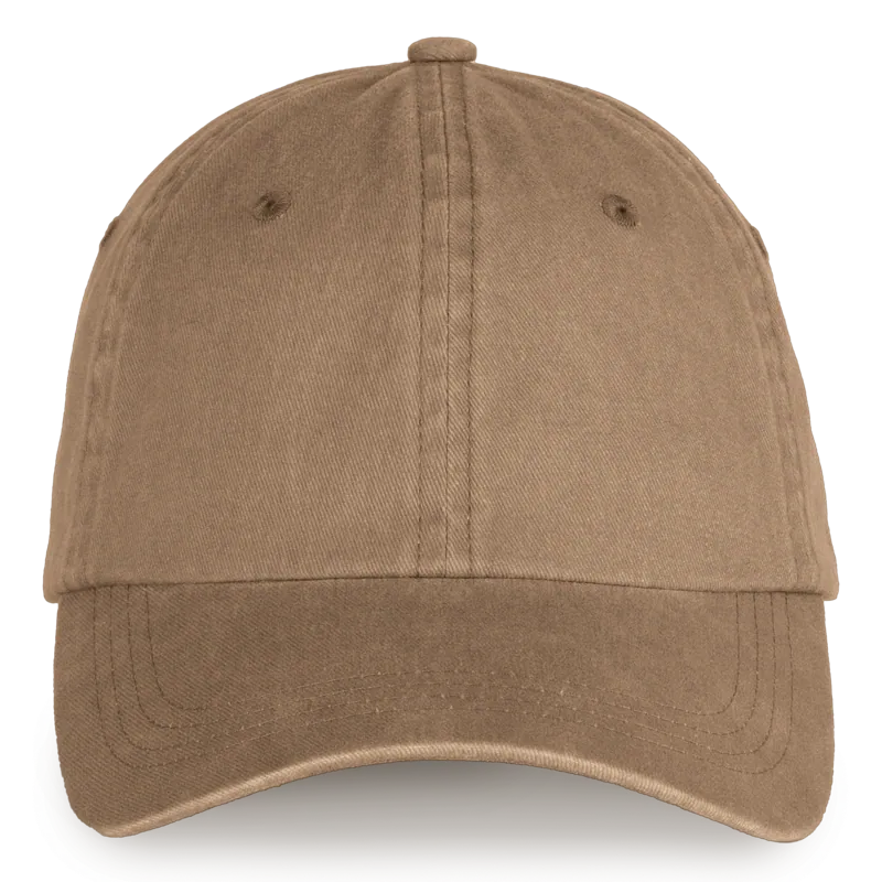Ecologische verwassen pet uniseks in Washed Dark Camel