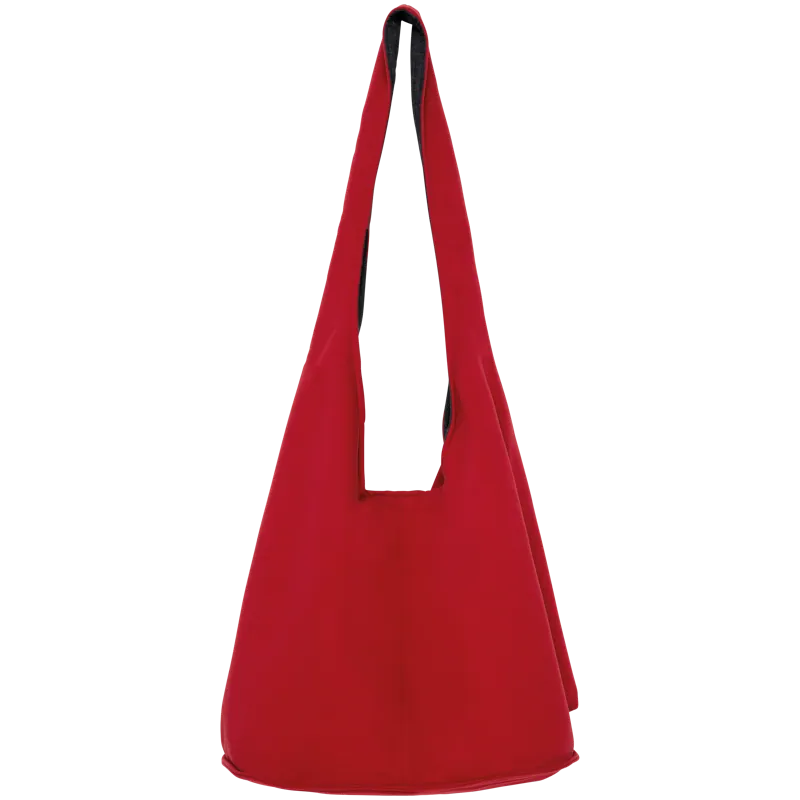 Schoudertas van fleece in Hibiscus Red