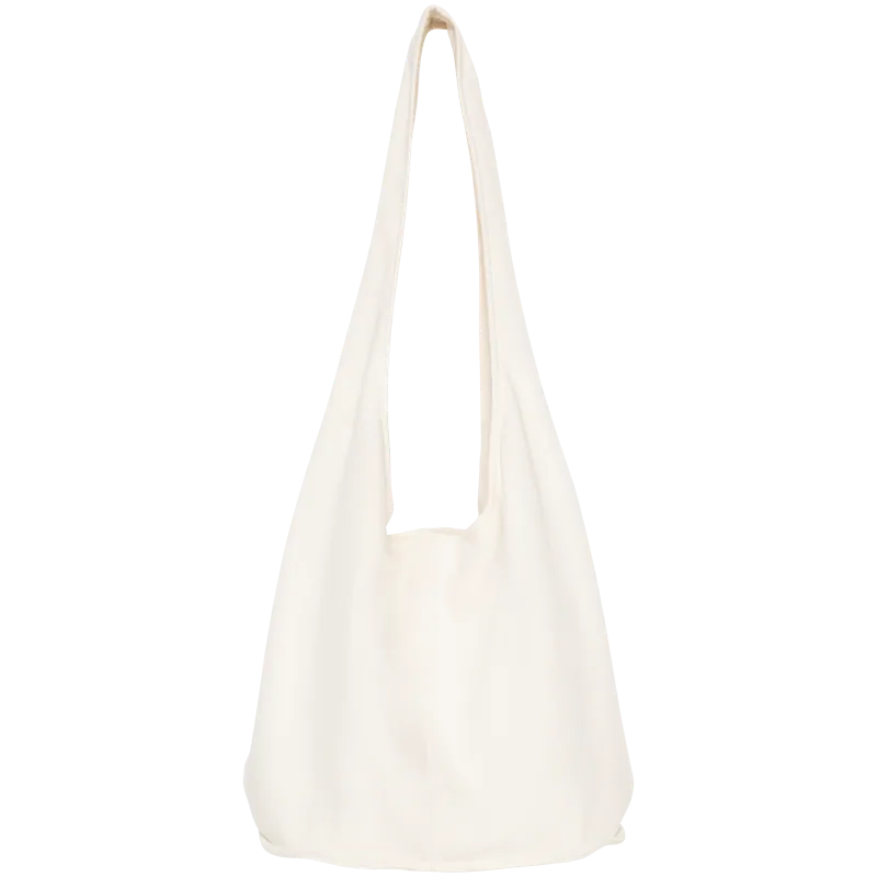 Schoudertas van fleece in Ivory