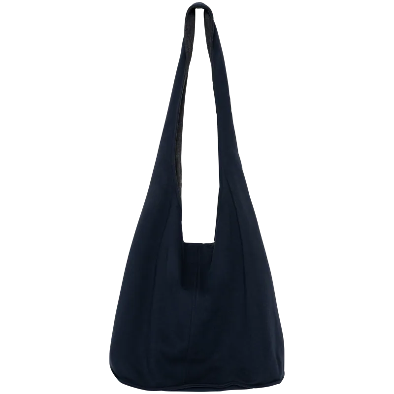 Schoudertas van fleece in Navy Blue