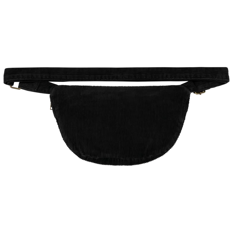 Ecologisch verwassen heuptasje van ribfluweel in Washed black, achterkant