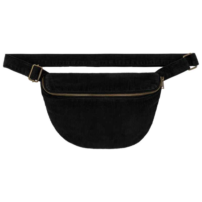 Ecologisch verwassen heuptasje van ribfluweel in Washed black