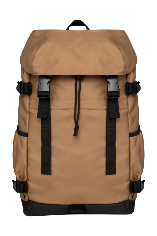 Ecologische uniseks rugzak in Dark camel / Black