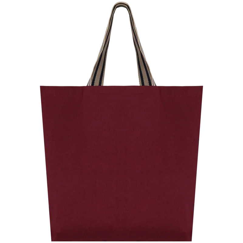 Grote ecologische shopper in Rosewood / Desert Sand / Horizon Blue Stripes
