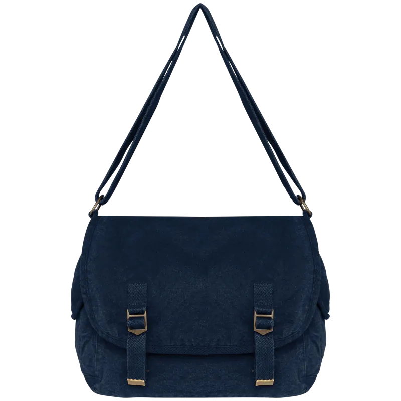Ecologische verwassen reistas in Washed Navy Blue