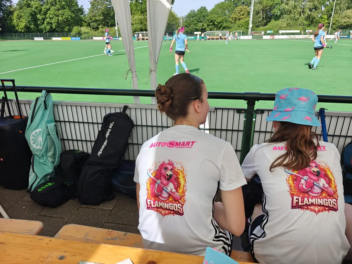 Teamshirts van de Flamingos met rugopdruk
